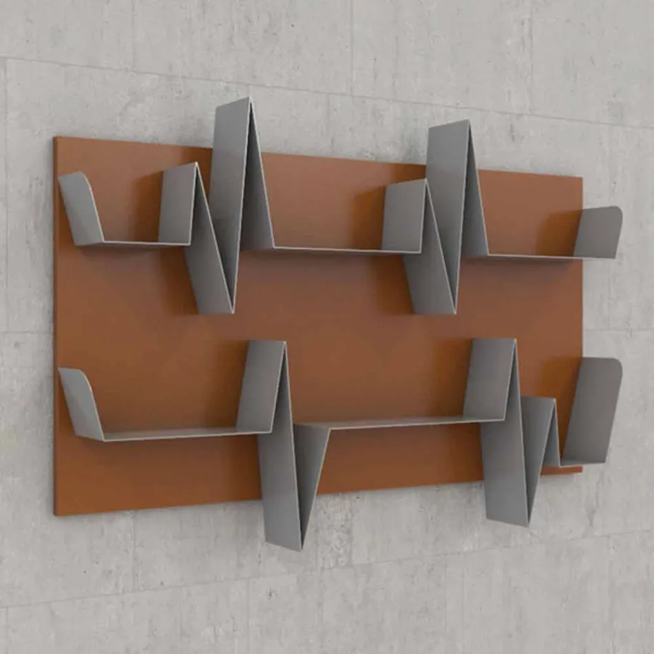 Bibliotheek Ontwerp Battikuore 130x87 (2 legplanken) Mabele Viadurini