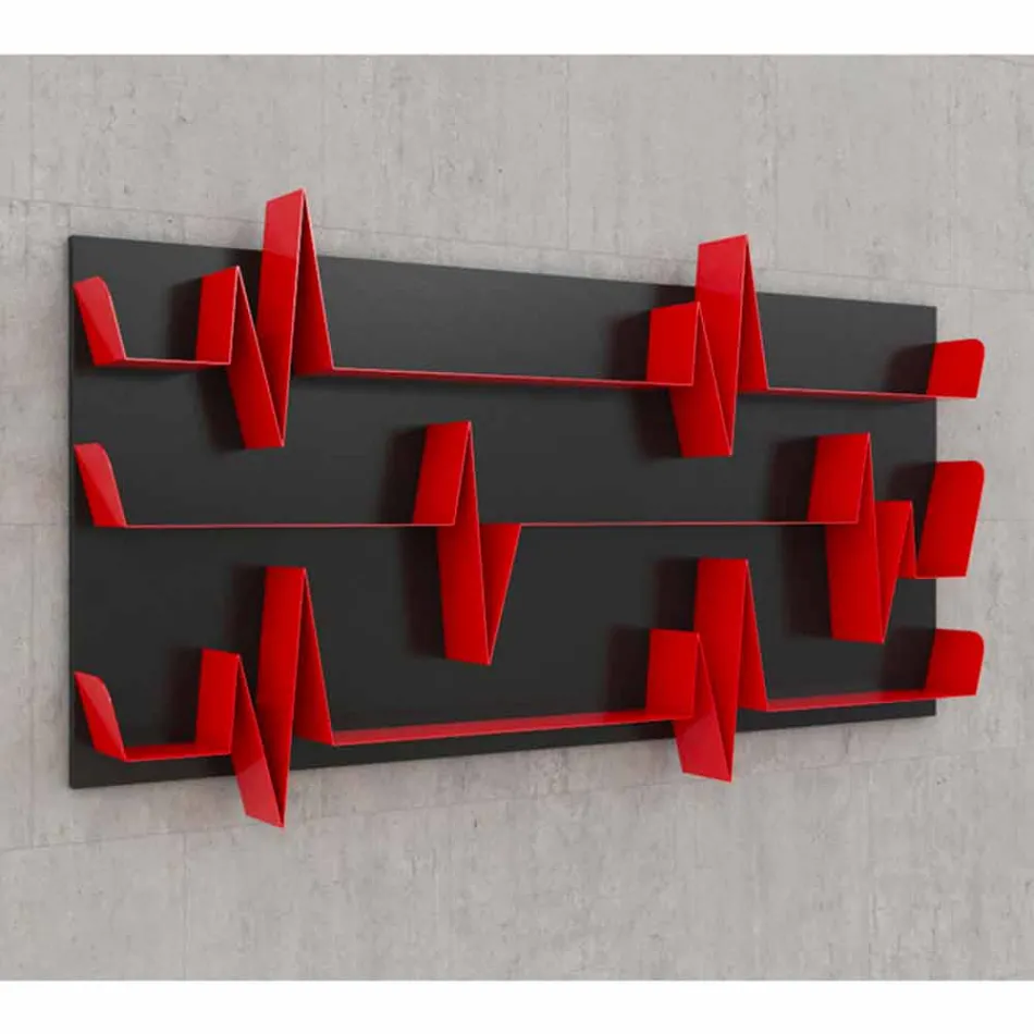 Bibliotheek Ontwerp Battikuore 186x101 (3 legborden) Mabele Viadurini