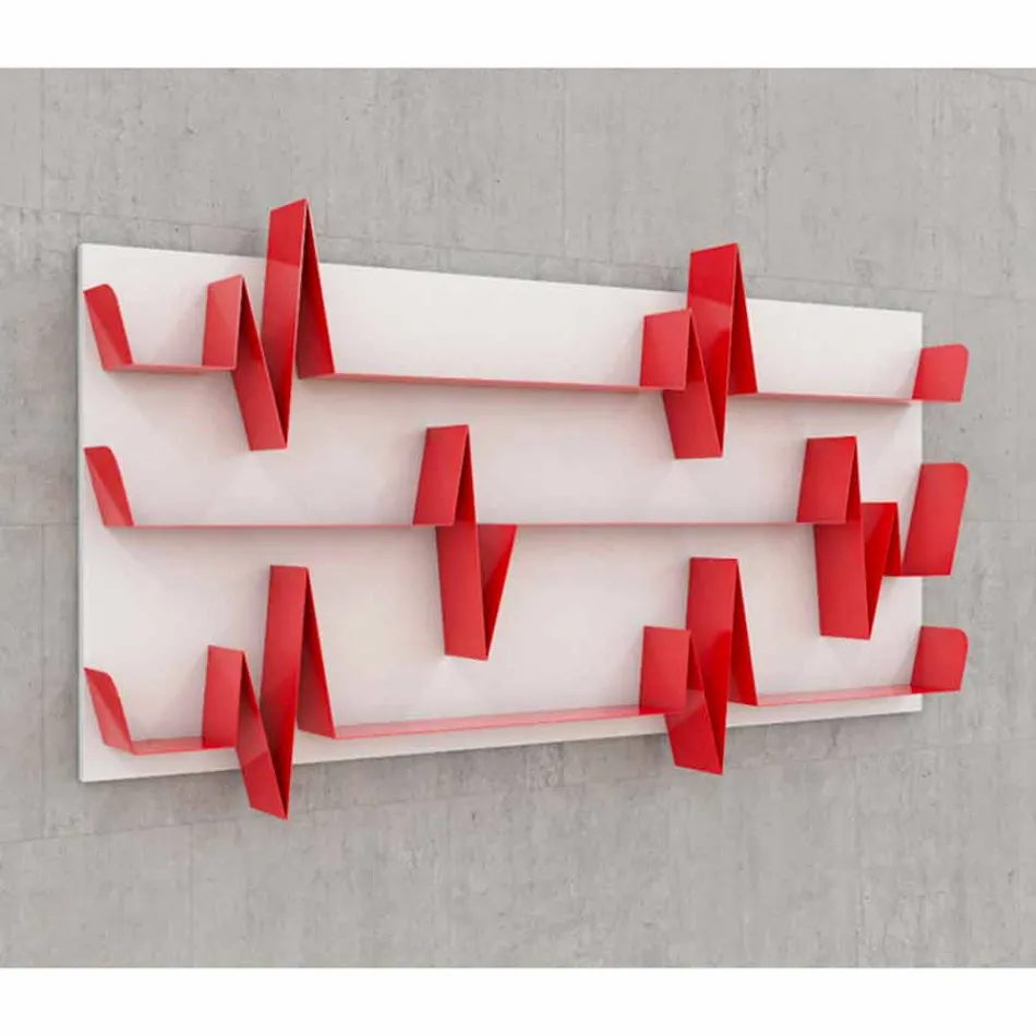 Bibliotheek Ontwerp Battikuore 186x101 (3 legborden) Mabele Viadurini