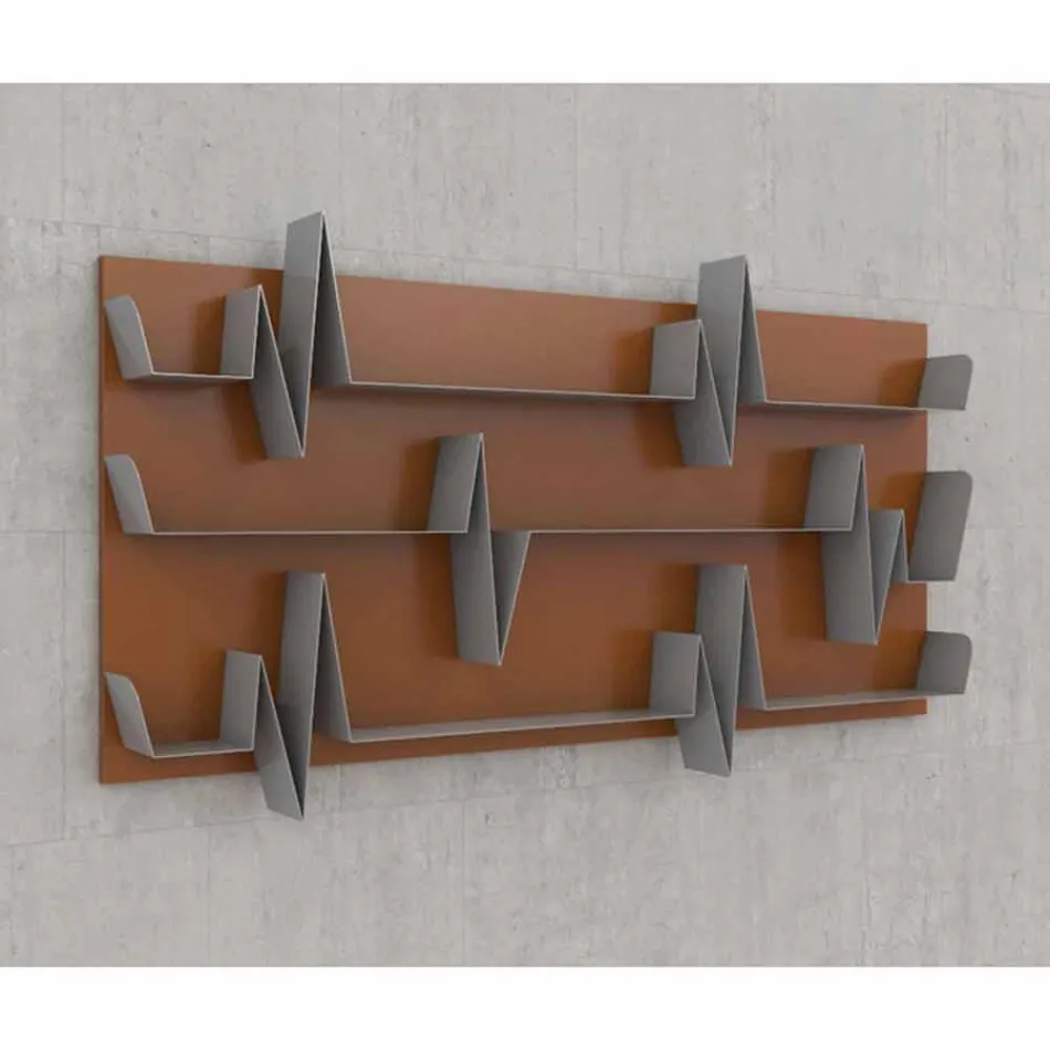 Bibliotheek Ontwerp Battikuore 186x101 (3 legborden) Mabele Viadurini