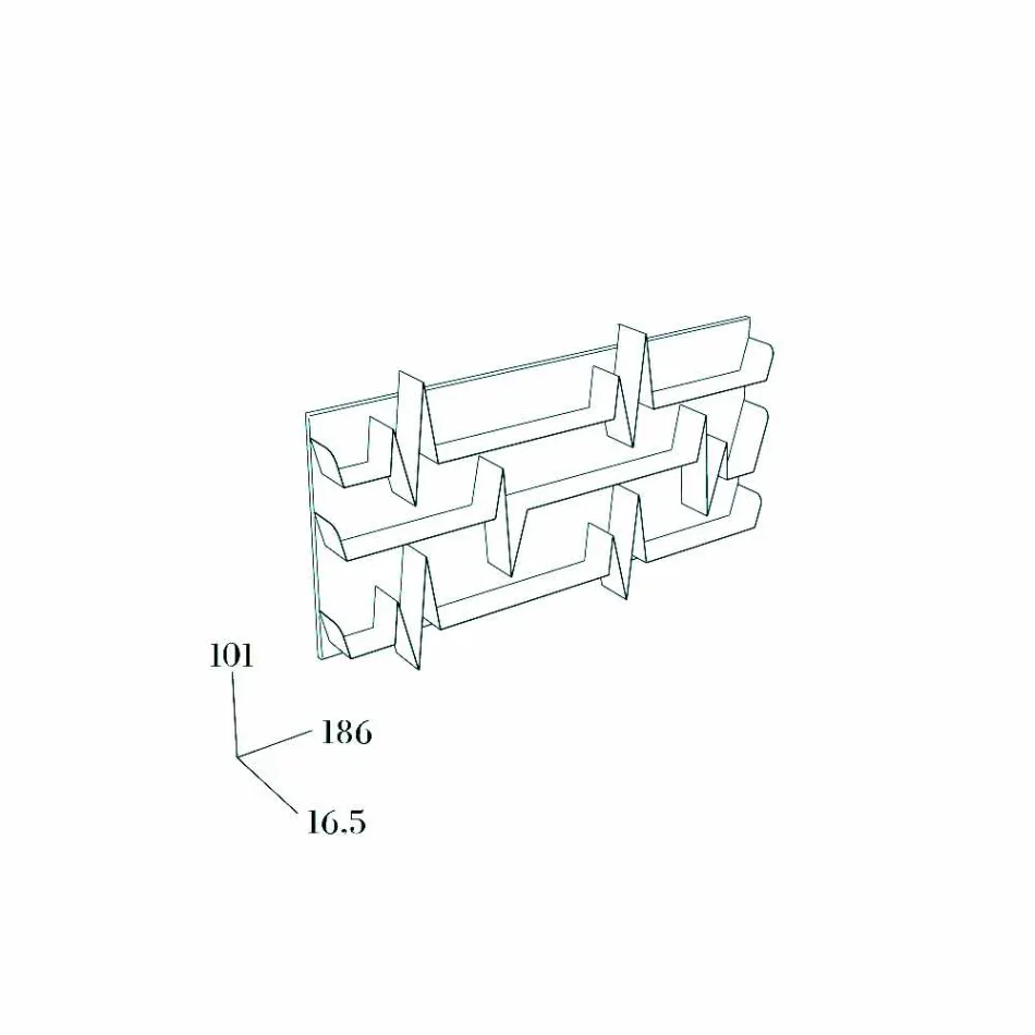 Bibliotheek Ontwerp Battikuore 186x101 (3 legborden) Mabele Viadurini