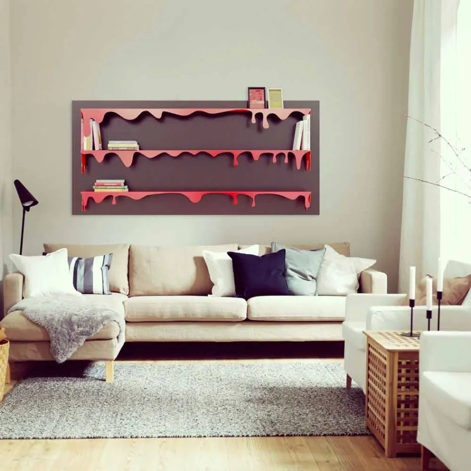 Bibliotheek Ontwerp Kolata 186x86 (3 legborden) Mabele Viadurini