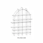 Vrijstaande gebogen boekenkast in rookglas en geborsteld brons ontwerp - Marco Viadurini