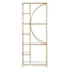 Vrijstaande boekenkast in staal en glazen blad Elegant design - Noralea Viadurini