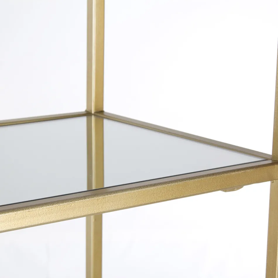 Vrijstaande boekenkast in staal en glazen blad Elegant design - Noralea Viadurini