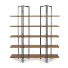 Mango Design vrijstaande Homemotion boekenkast van staal en hout - Romea Viadurini