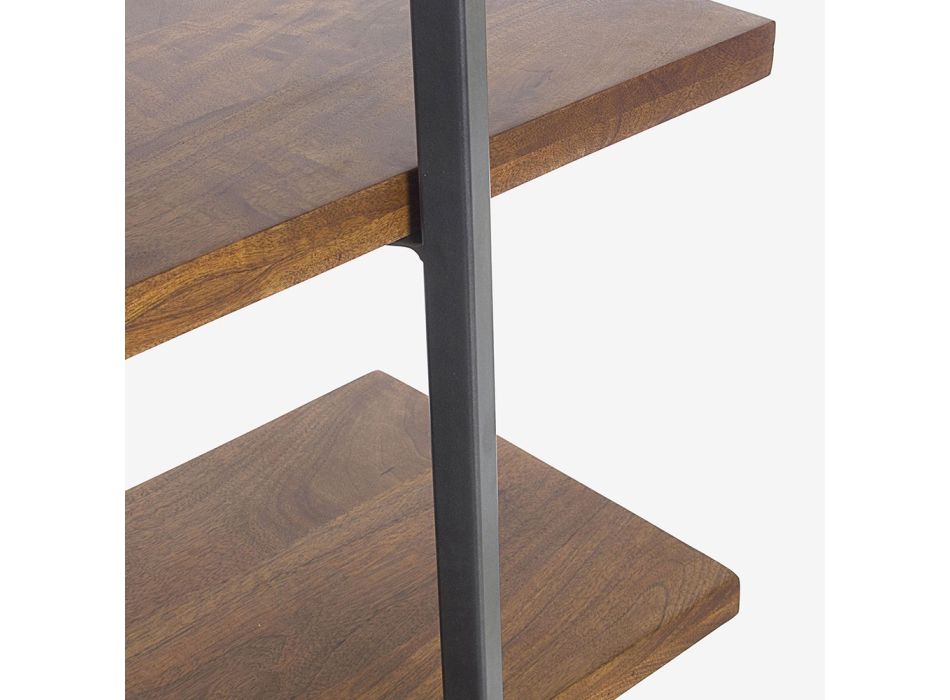Mango Design vrijstaande Homemotion boekenkast van staal en hout - Romea Viadurini