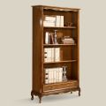 Klassieke stijl notenhouten boekenkast met lade Made in Italy - Ronald