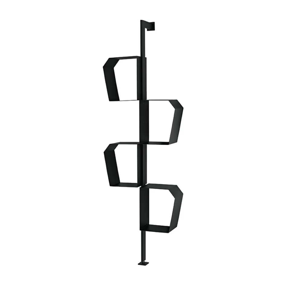 Gelakte metalen boekenkast met verstelbare poten, gemaakt in Italië - Fernanda Viadurini