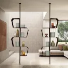 Gelakte metalen boekenkast met verstelbare poten, gemaakt in Italië - Fernanda Viadurini