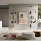 Gelakte metalen boekenkast met verstelbare poten, gemaakt in Italië - Fernanda Viadurini