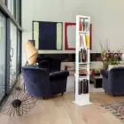 Boekenkast van moderne vloer met planken van wit metaal Made in Italy - Bolivia Viadurini