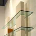 Modulaire boekenkast in steen en glas met een modern Poplia-ontwerp Viadurini