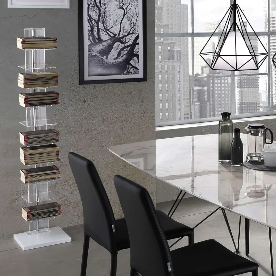 Boekenkast Gemaakt van Transparant Acryl - Chroom Viadurini
