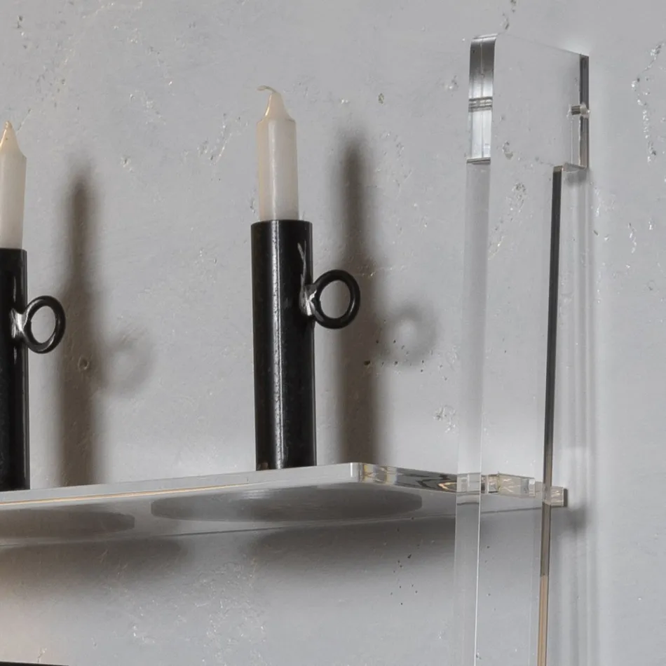 Woonkamer boekenkast in transparant acrylkristal 2 maten - Parotta Viadurini