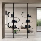 Fatima verticale boekenkast van geverfd metaal met verstelbare poten Viadurini