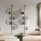 Fatima verticale boekenkast van geverfd metaal met verstelbare poten Viadurini