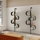 Fatima verticale boekenkast van geverfd metaal met verstelbare poten Viadurini