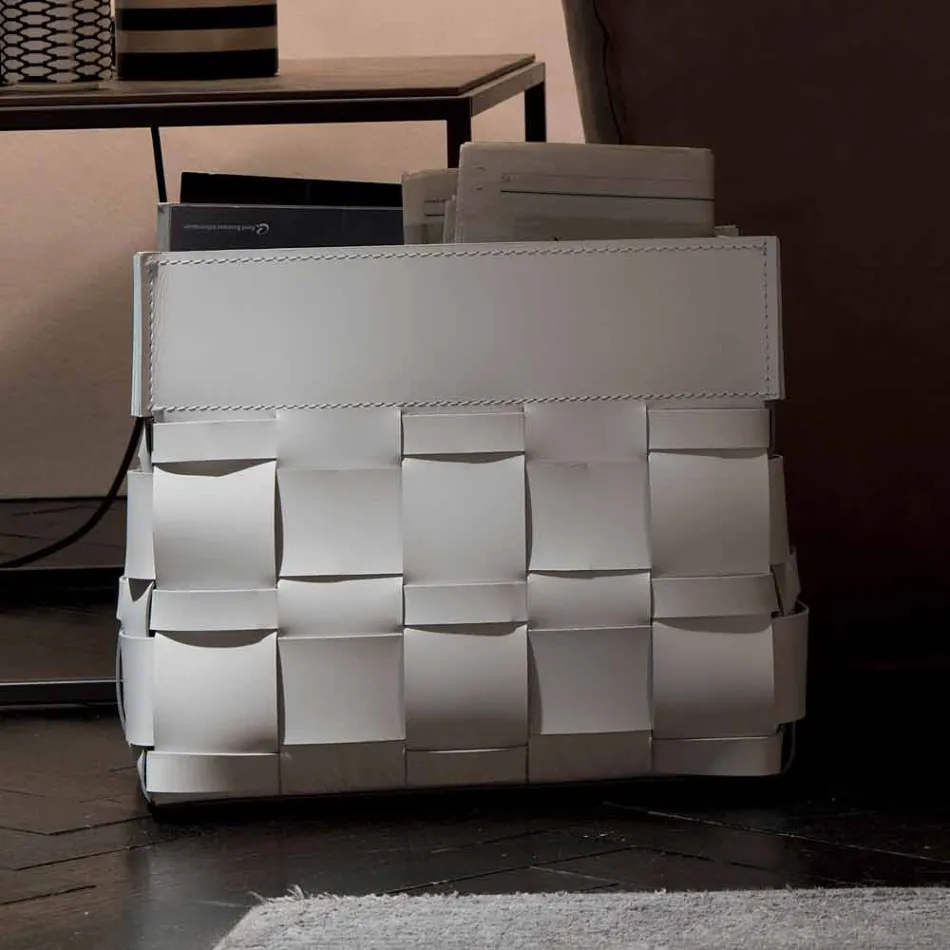 Lory wandlederen tijdschriftenrek, gemaakt in Italië Viadurini