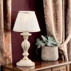 Houten lamp met lampenkap, gemaakt in Italië - Milaan Viadurini