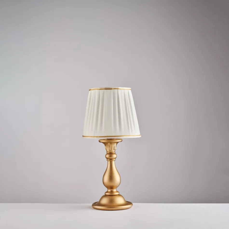 Houten lamp met in Italië gemaakte lampenkap voor interieurdecoratie - Siena Viadurini