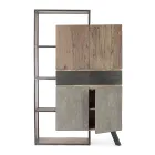 Dressoir 2 deuren 2 lades in mangohout en staal Homemotion - Signorino Viadurini