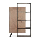 Dressoir 2 deuren 2 lades in mangohout en staal Homemotion - Signorino Viadurini