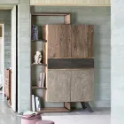 Dressoir 2 deuren 2 lades in mangohout en staal Homemotion - Signorino Viadurini