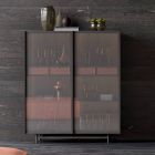 2-deurs dressoir in ecologisch hout en hoogwaardig metaal gemaakt in Italië - Aaron Viadurini