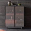 2-deurs dressoir in ecologisch hout en hoogwaardig metaal gemaakt in Italië - Aaron