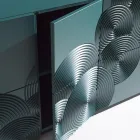 Dressoir met 5 deuren in gelakt MDF met handgegraveerde en afgewerkte decoratie - Krab Viadurini