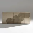 Dressoir met 5 deuren in gelakt MDF met handgegraveerde en afgewerkte decoratie - Krab Viadurini