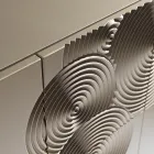 Dressoir met 5 deuren in gelakt MDF met handgegraveerde en afgewerkte decoratie - Krab Viadurini