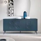 Driedelig dressoir van melamine en MDF met metalen onderstel, gemaakt in Italië - Rialto Viadurini