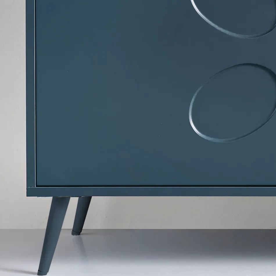 Driedelig dressoir van melamine en MDF met metalen onderstel, gemaakt in Italië - Rialto Viadurini