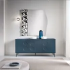 Driedelig dressoir van melamine en MDF met metalen onderstel, gemaakt in Italië - Rialto Viadurini