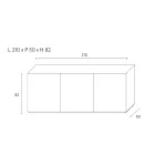 Dressoir met 3 deuren en 3 interne planken, gegoten aluminium decoratie - Schorpioen Viadurini
