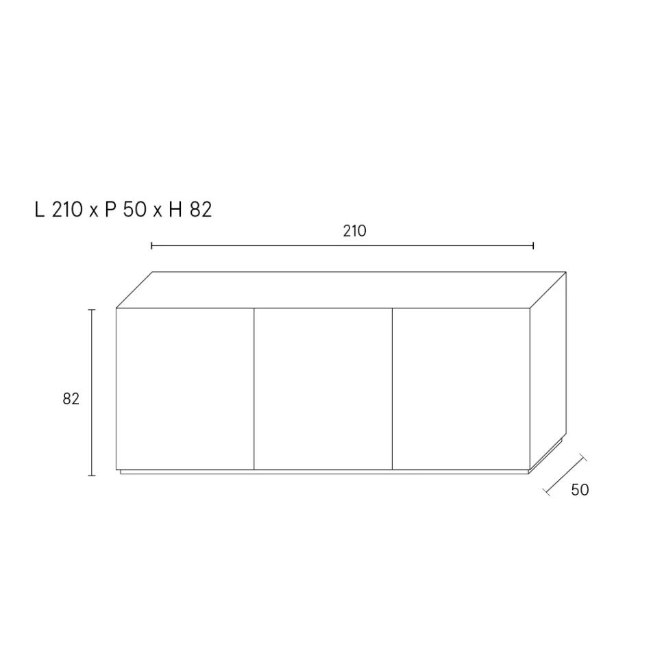 Dressoir met 3 deuren en 3 interne planken, gegoten aluminium decoratie - Schorpioen Viadurini