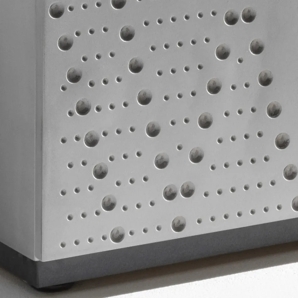 Dressoir met 3 deuren en 3 interne planken, gegoten aluminium decoratie - Schorpioen Viadurini