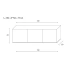Dressoir met 3 deuren en 3 interne planken, gegoten aluminium decoratie - Schorpioen Viadurini