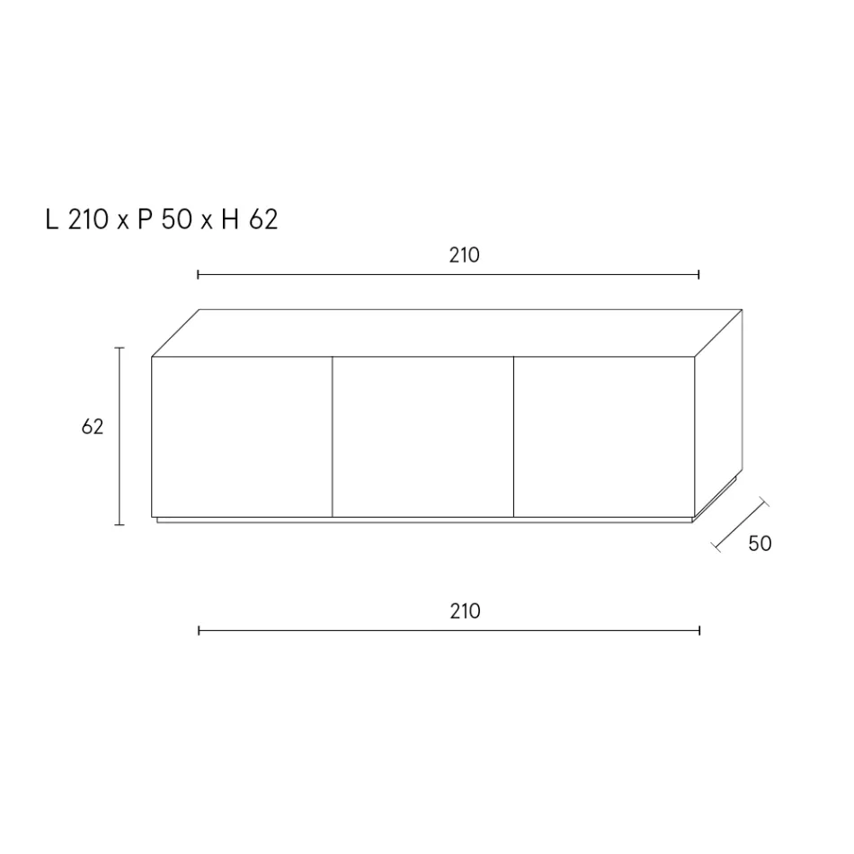Dressoir met 3 deuren en 3 interne planken, gegoten aluminium decoratie - Schorpioen Viadurini