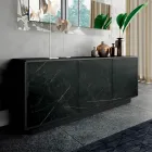 Dressoir met 3 deuren en gelakte en gelamineerde structuur Made in Italy - Ferrara Viadurini