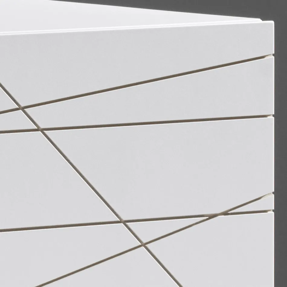 Dressoir met 3 deuren in geverfd houtacglomeraat - Ariete Viadurini