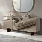 Dressoir met 3 gelakte MDF-deuren bedekt met spiegelglas - Diletta Viadurini