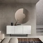 Dressoir met 3 deuren van MDF, bekleed met gelakt PVC. Gemaakt in Italië - Dorotea Viadurini