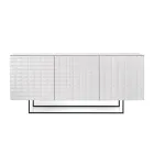 Dressoir met 3 deuren van MDF, bekleed met gelakt PVC. Gemaakt in Italië - Dorotea Viadurini