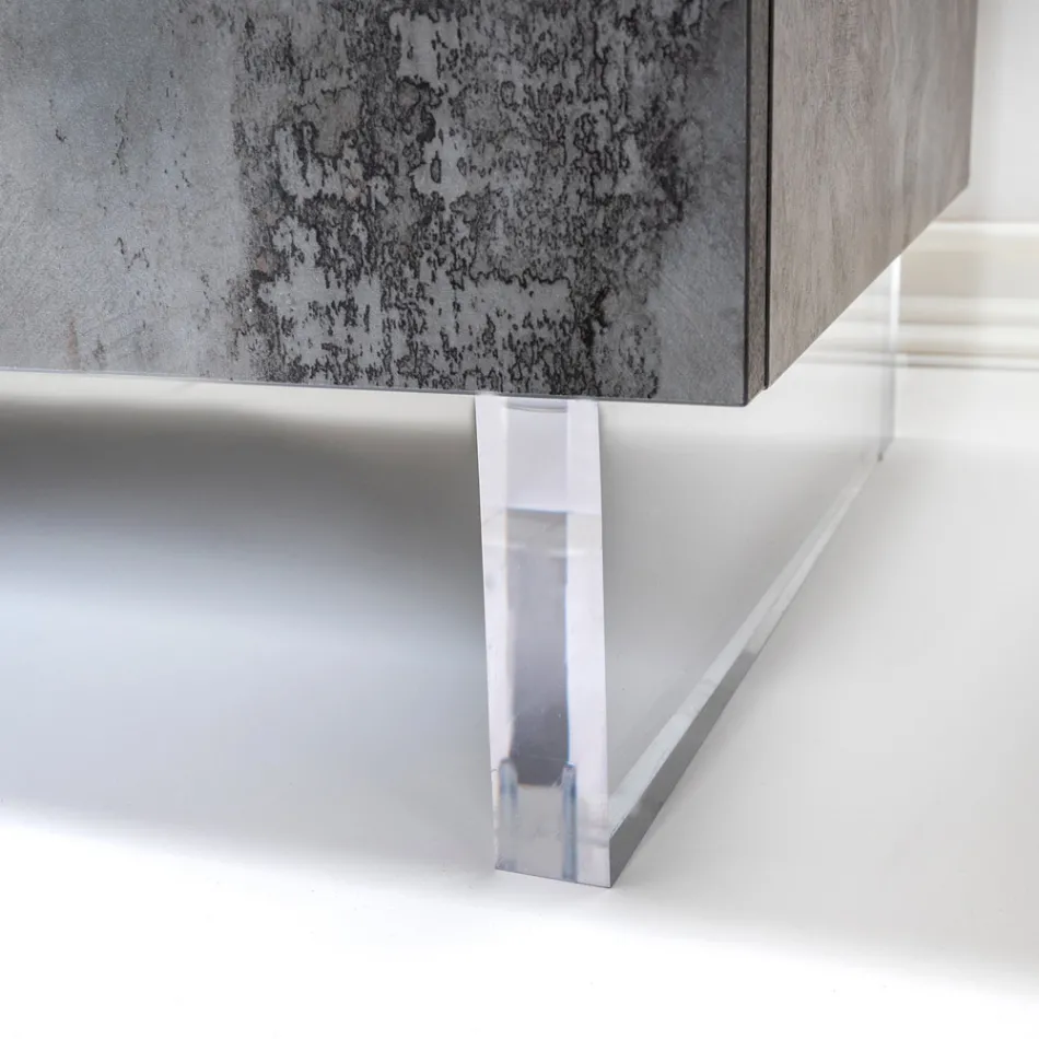 Dressoir met 3 melamine deuren en plexiglas poten Made in Italy - Mickey Mouse Viadurini