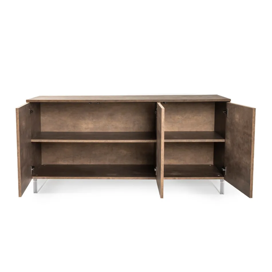 Dressoir met 3 melamine deuren en plexiglas poten Made in Italy - Mickey Mouse Viadurini