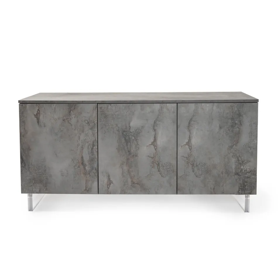 Dressoir met 3 melamine deuren en plexiglas poten Made in Italy - Mickey Mouse Viadurini