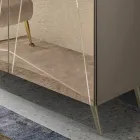 Dressoir met 3 spiegelglazen deuren en metalen onderstel - Eleonora Viadurini
